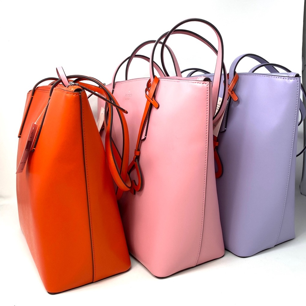 Kate ♠️Spade Large Women’s Tote Zina Leather Coral - Picture 6 of 10